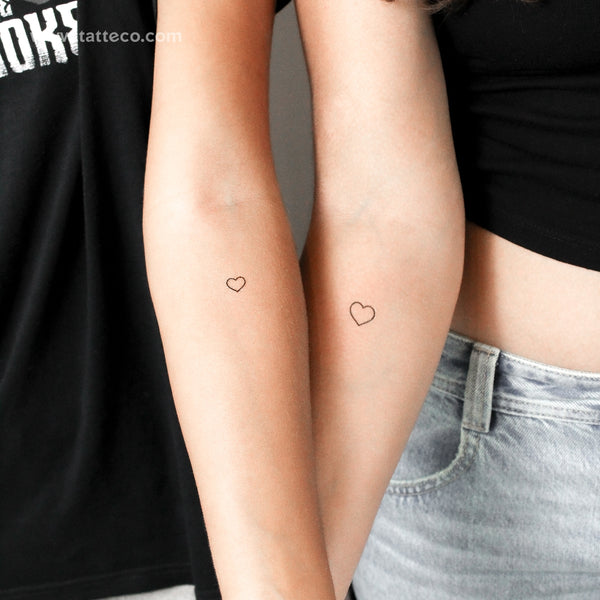 Matching Hearts Temporary Tattoos (Set of 3+3)