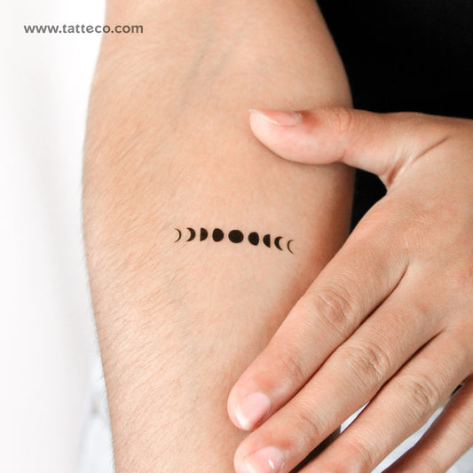 Tatuaje temporal de fases lunares pequeñas (juego de 3)