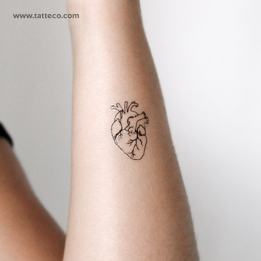 Tatuaje temporal de corazón anatómico (juego de 3)