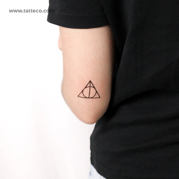 Triangle Circle and Line Temporary Tattoo - Set of 3
