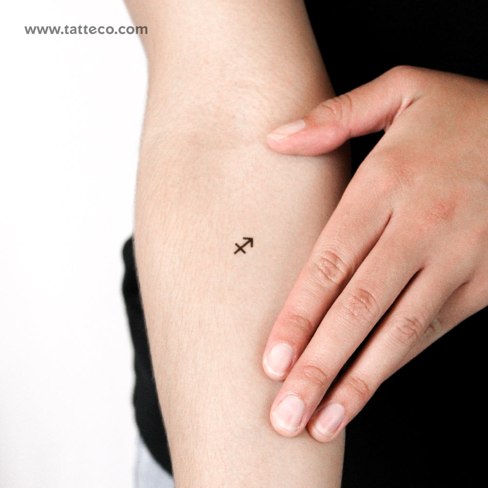 Tatuaje temporal del símbolo del zodiaco Sagitario - Juego de 3