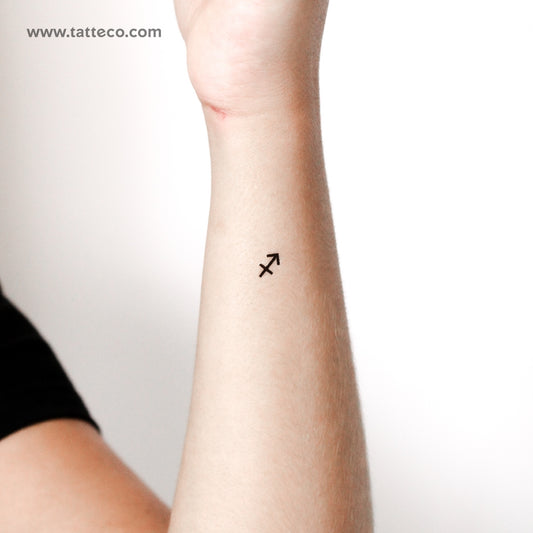 Tatuaje temporal del símbolo del zodiaco Sagitario - Juego de 3