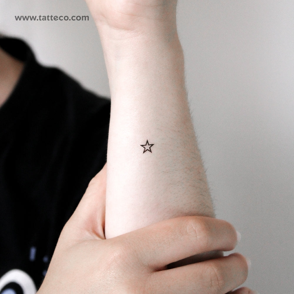 Little Star Outline Temporary Tattoo - Set of 3
