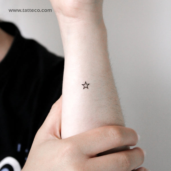 Little Star Outline Temporary Tattoo - Set of 3