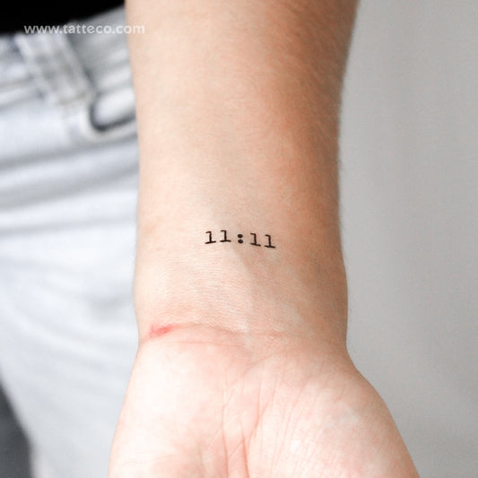 Tatuaje temporal de numerología 11:11 - Juego de 3