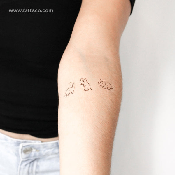 Dinosaurs Temporary Tattoos - Set of 3x3