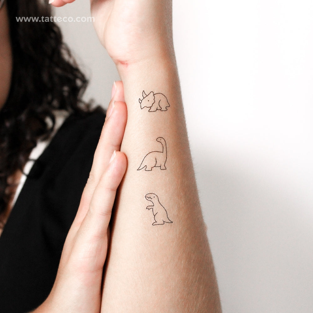 Dinosaurs Temporary Tattoos - Set of 3x3