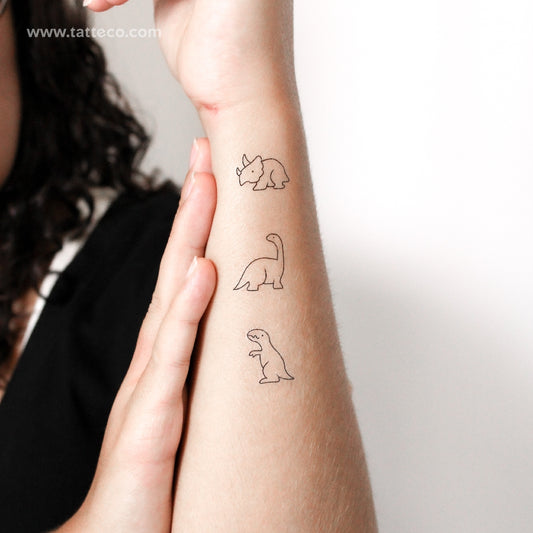 Dinosaurs Temporary Tattoos - Set of 3x3