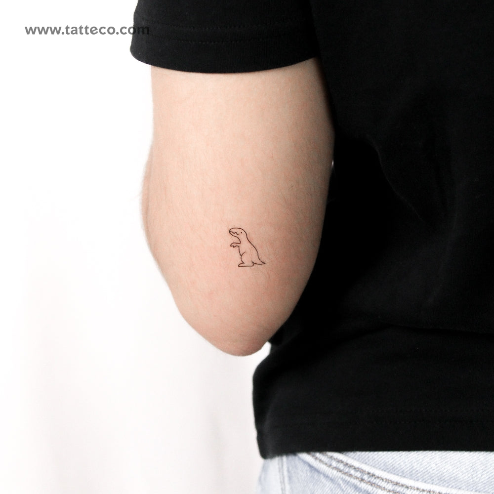 Tatuaje temporal minimalista de T-Rex - Juego de 3