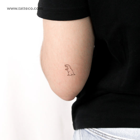 Tatuaje temporal minimalista de T-Rex - Juego de 3
