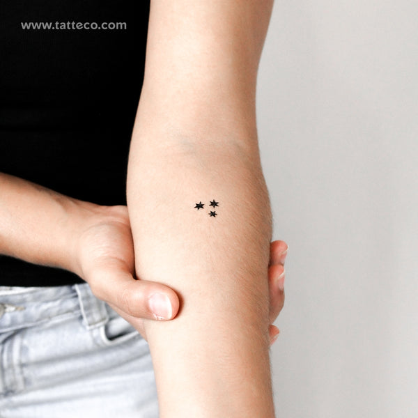 Three Stars Temporary Tattoo - Set of 3