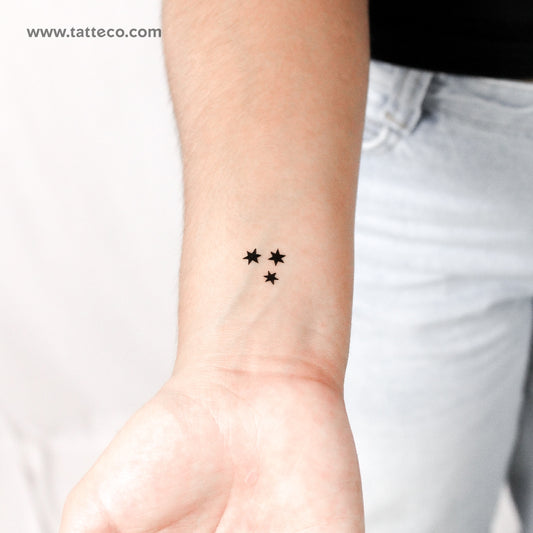 Tatuaje temporal de tres estrellas - Juego de 3