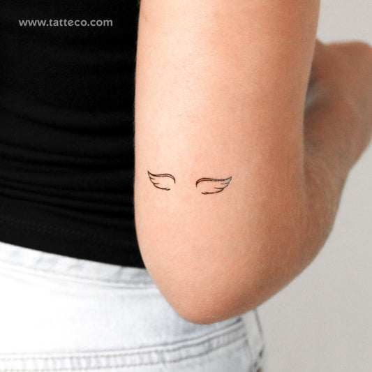 Tatuajes temporales minimalistas de alas - Set de 3+3