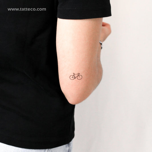Tatuaje temporal minimalista de bicicleta (juego de 3)