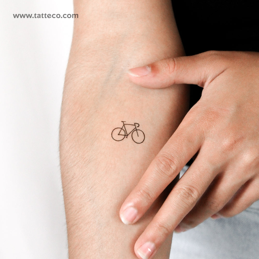 Minimalist Bicycle Temporary Tattoo - Set of 3