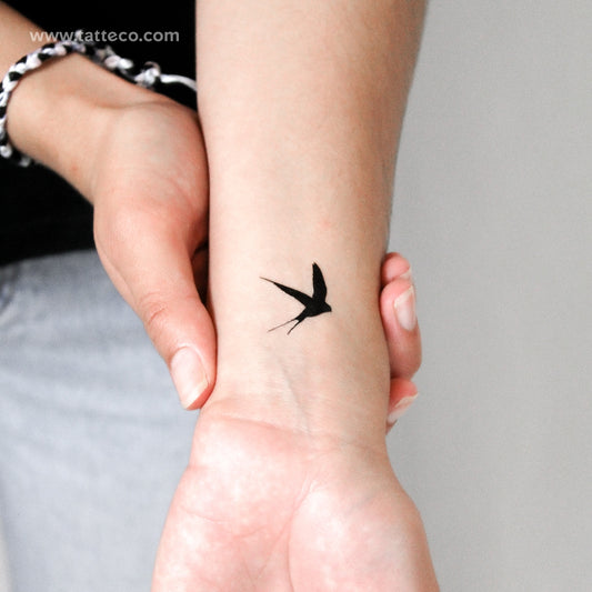 Tatuaje temporal de golondrina negra (juego de 3)