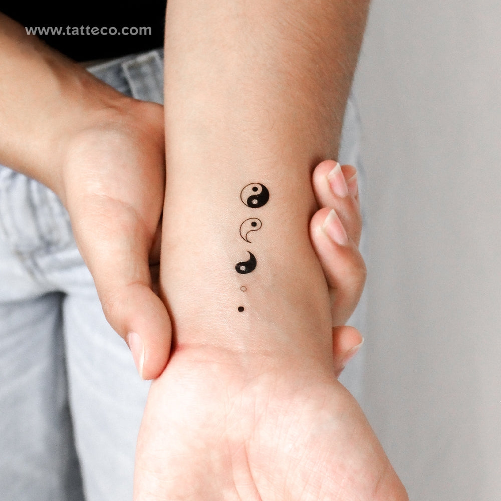 Yin Yang Deconstruction Temporary Tattoo - Set of 3