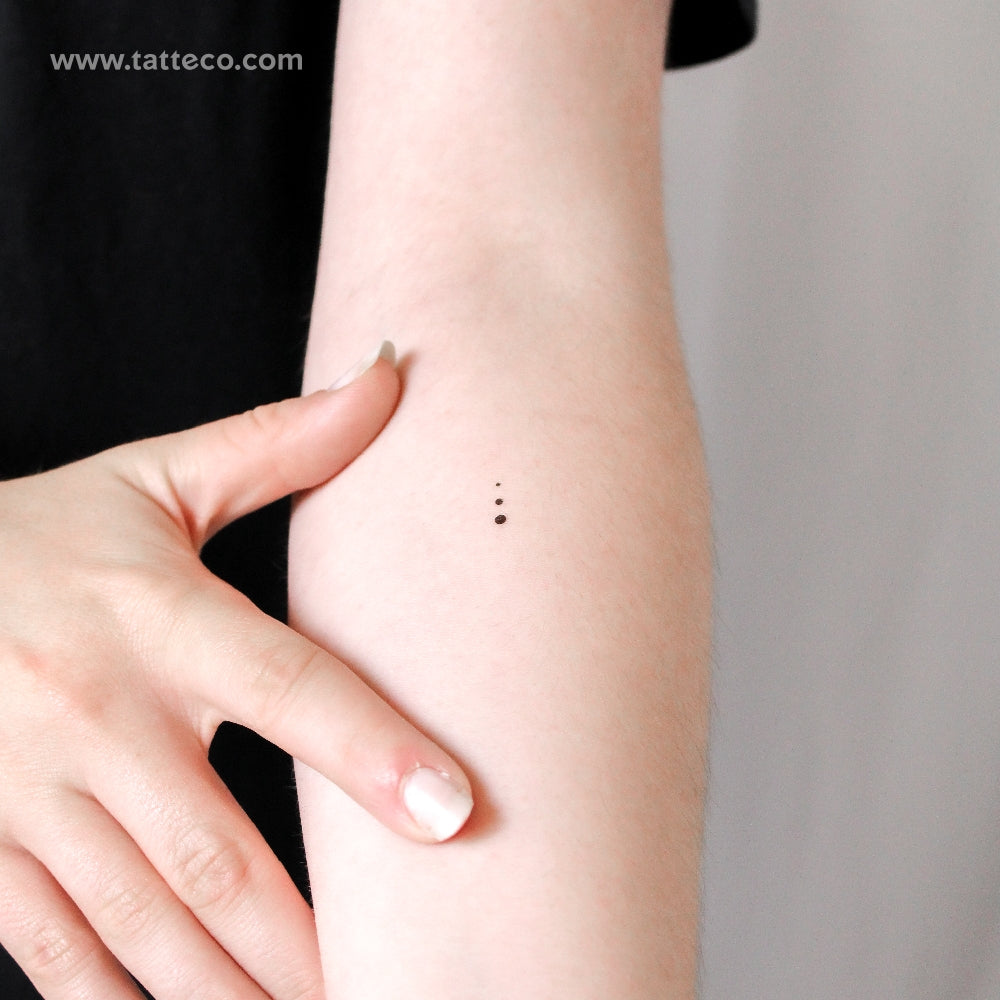 Three Tiny Gradual Dots Temporary Tattoo - Set of 3