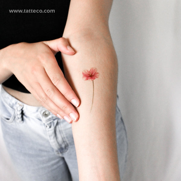 Illustrative Hibiscus Temporary Tattoo - Set of 3