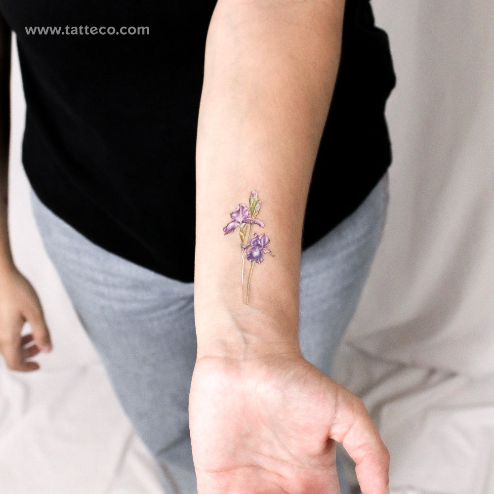 Illustrative Iris (Flood White) Temporary Tattoo - Set of 3