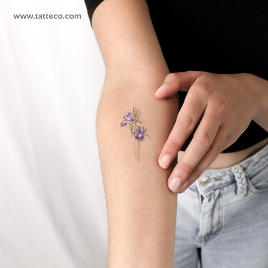 Illustrative Iris (Flood White) Temporary Tattoo - Set of 3