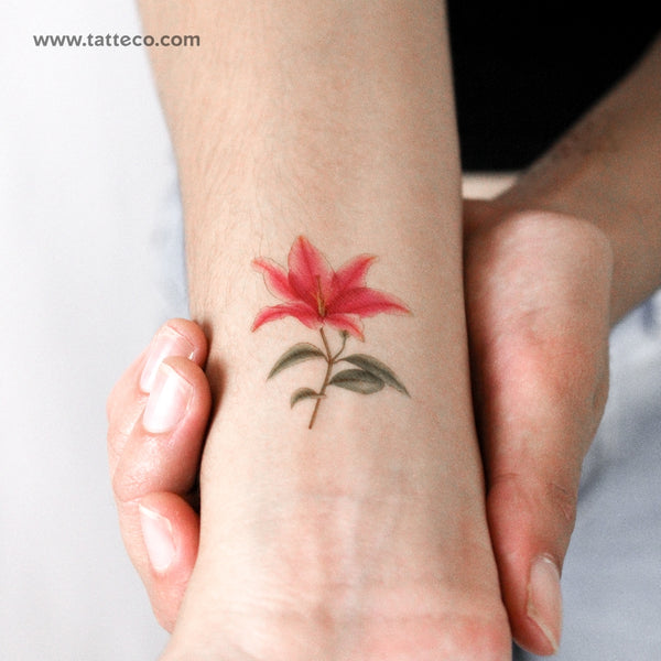 Illustrative Lily Temporary Tattoo - Set of 3