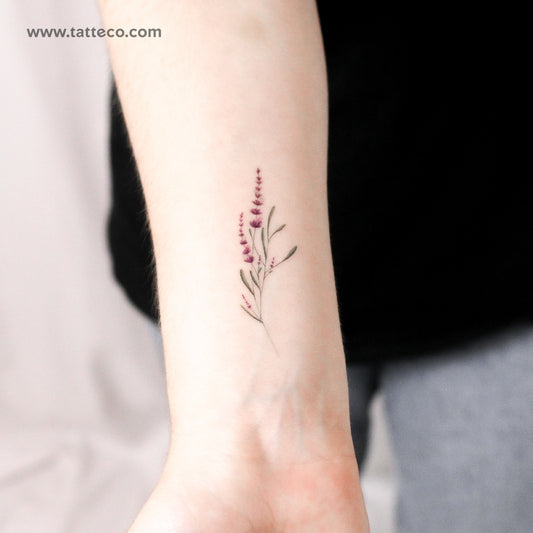 Tatuaje temporal ilustrativo de lavanda - Juego de 3