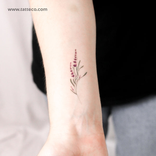 Illustrative Lavender Temporary Tattoo - Set of 3