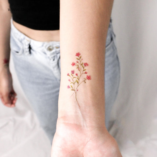Tatuaje temporal ilustrativo de Gypsophila - Juego de 3