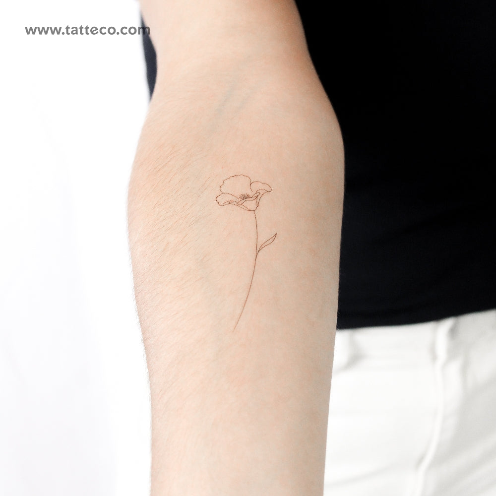 poppy seed flower tattoo Poppy by Jakenowicz Temporary Tattoo
