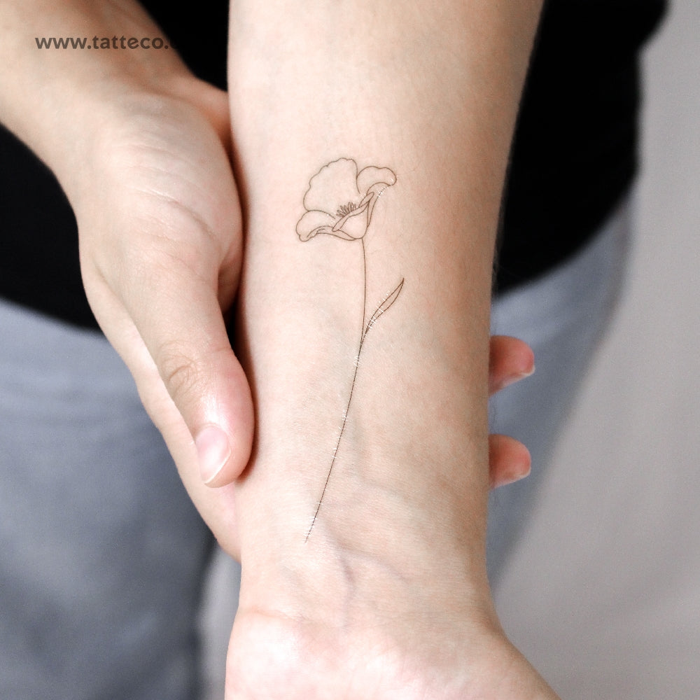 Poppy by Jakenowicz Temporary Tattoo - Set of 3