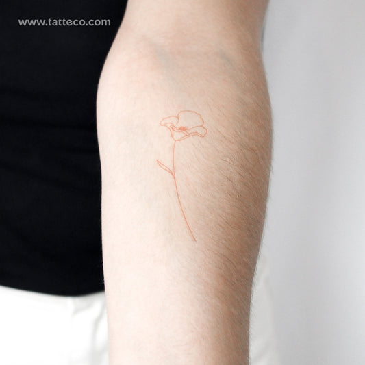 Tatuaje temporal "Amapola roja" de Jakenowicz - Juego de 3