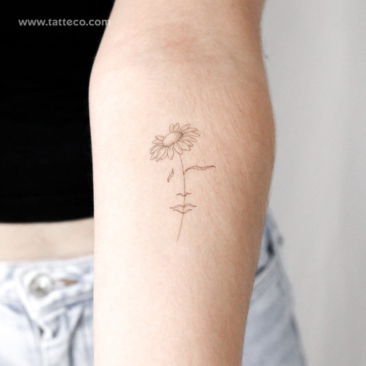 Tatuaje temporal "Una margarita soñadora" de Jakenowicz - Juego de 3