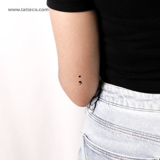 Semicolon Temporary Tattoo - Set of 3
