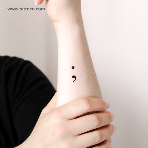Semicolon Temporary Tattoo - Set of 3