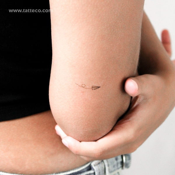 Small Flying Paper Plane Temporary Tattoo - Set of 3
