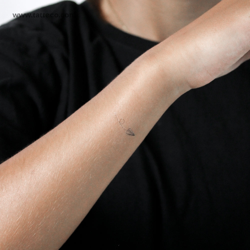 Small Flying Paper Plane Temporary Tattoo - Set of 3