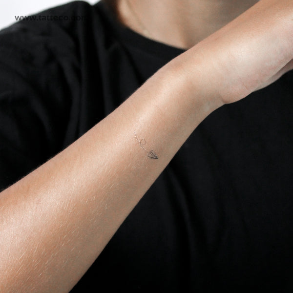 Small Flying Paper Plane Temporary Tattoo - Set of 3