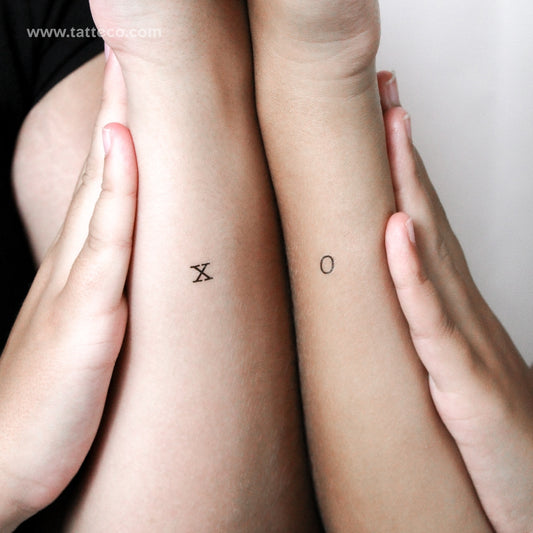 Tatuaje temporal XO a juego (juego de 3)