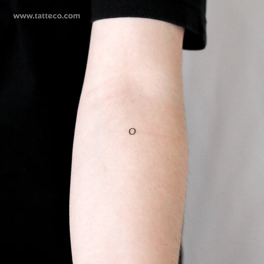 O Uppercase Typewriter Letter Temporary Tattoo - Set of 3