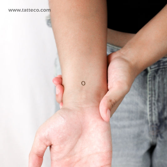 O Uppercase Typewriter Letter Temporary Tattoo - Set of 3