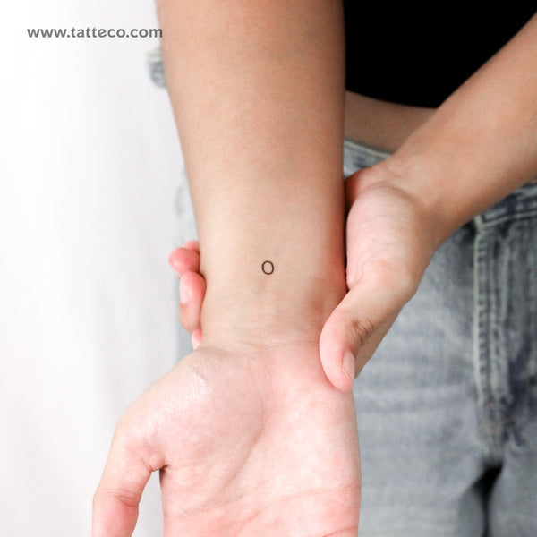 O Uppercase Typewriter Letter Temporary Tattoo - Set of 3