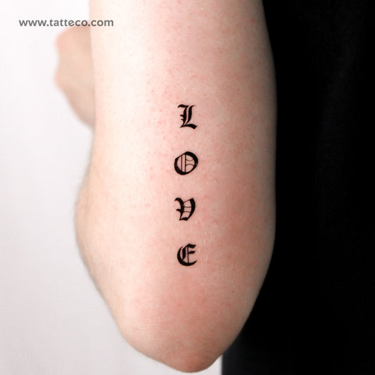 Tatuaje temporal de amor gótico - Juego de 3