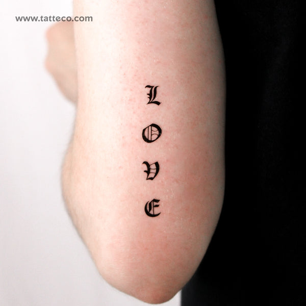 Gothic Love Temporary Tattoo - Set of 3