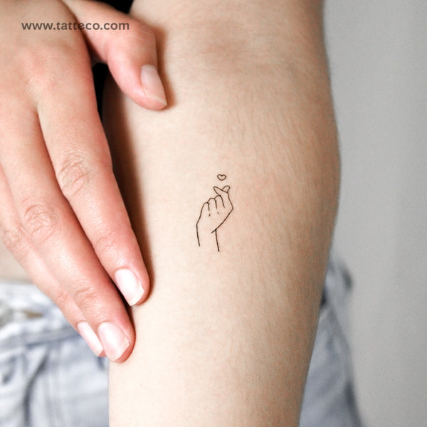 Korean I Love You Hand Gesture Temporary Tattoo - Set of 3
