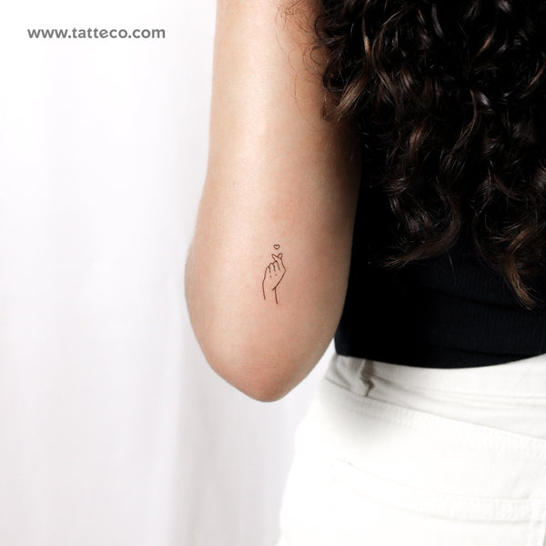 Korean I Love You Hand Gesture Temporary Tattoo - Set of 3