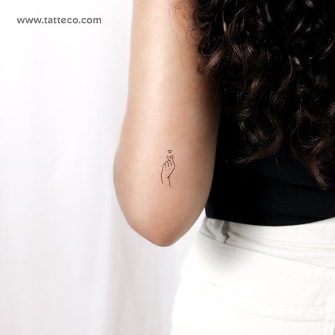 Korean I Love You Hand Gesture Temporary Tattoo - Set of 3