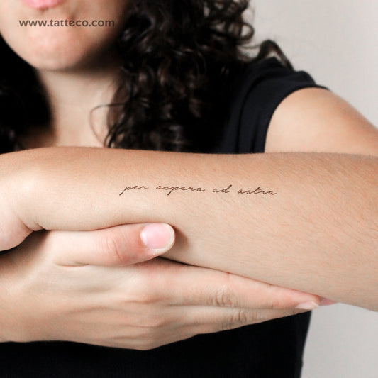 Tatuaje temporal Per Aspera Ad Astra - Juego de 3