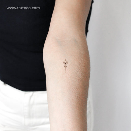 Tatuaje temporal pequeño de loto Unalome (juego de 3)