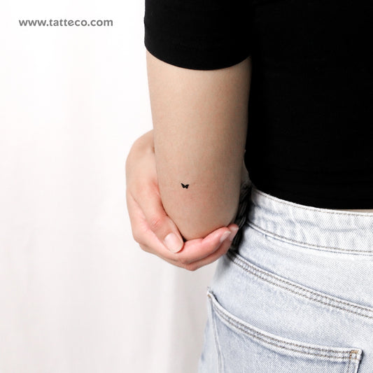 Tatuaje temporal de mariposa negra diminuta - Juego de 3